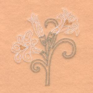 Picture of Easter Lily Swirls Machine Embroidery Design