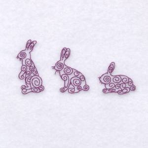 Picture of Bunny Swirl Trio Machine Embroidery Design