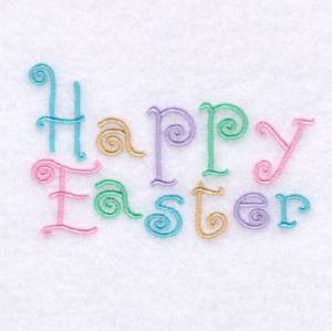 Picture of Happy Easter Swirls Machine Embroidery Design