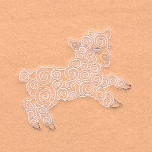 Picture of Lamb Swirls Machine Embroidery Design