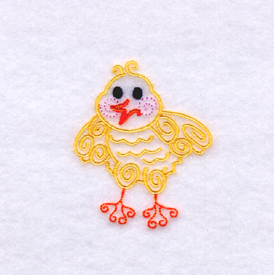 Chick Swirls Machine Embroidery Design