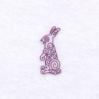 Rising Bunny Swirl Machine Embroidery Design