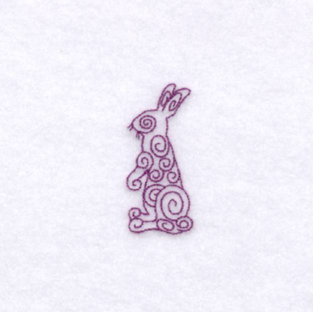 Picture of Rising Bunny Swirl Machine Embroidery Design