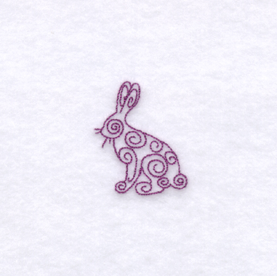 Sitting Bunny Swirl Machine Embroidery Design