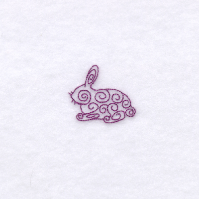 Lying Bunny Swirl Machine Embroidery Design