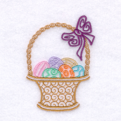 Egg Basket Swirls Machine Embroidery Design