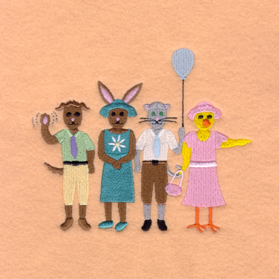 Easter Parade Bystanders Machine Embroidery Design