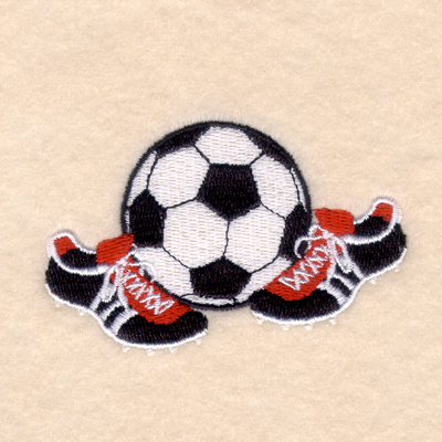Soccer Cleats with Ball Machine Embroidery Design