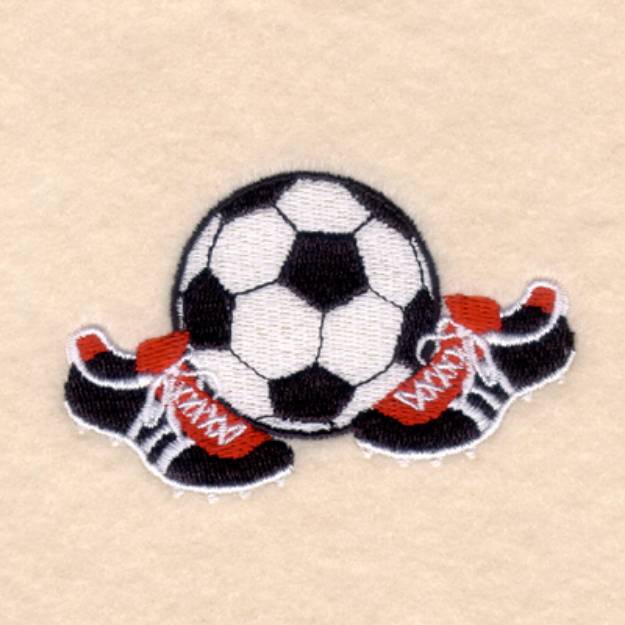 Picture of Soccer Cleats with Ball Machine Embroidery Design