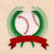 Picture of Baseball Crest Machine Embroidery Design