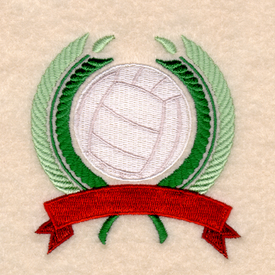 Volleyball Crest Machine Embroidery Design