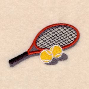 Picture of Tennis Racket & Balls Machine Embroidery Design