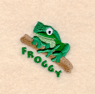 Froggy out on a Limb Machine Embroidery Design
