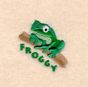 Picture of Froggy out on a Limb Machine Embroidery Design