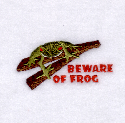 Beware of Frog Machine Embroidery Design