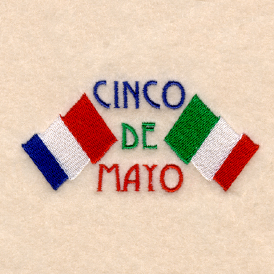 Cinco de Mayo Flags Machine Embroidery Design