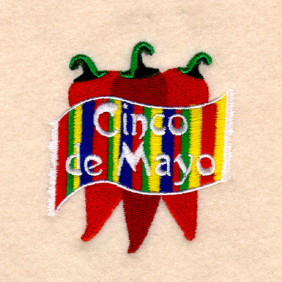 Cinco de Mayo Peppers Machine Embroidery Design