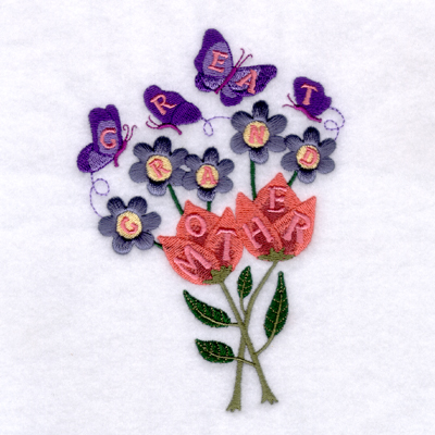 Great Grandmother Flowers Machine Embroidery Design