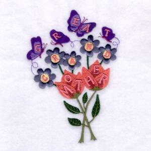 Picture of Great Grandmother Flowers Machine Embroidery Design