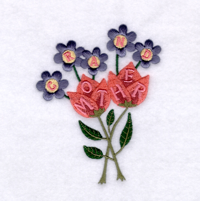 Grandmother Flowers Machine Embroidery Design