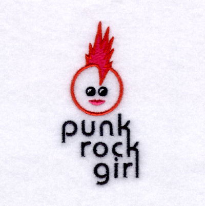 Punk Rock Girl Machine Embroidery Design
