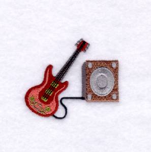 Picture of Bass Guitar & Speaker Machine Embroidery Design