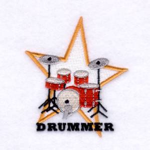 Picture of Drummer Machine Embroidery Design