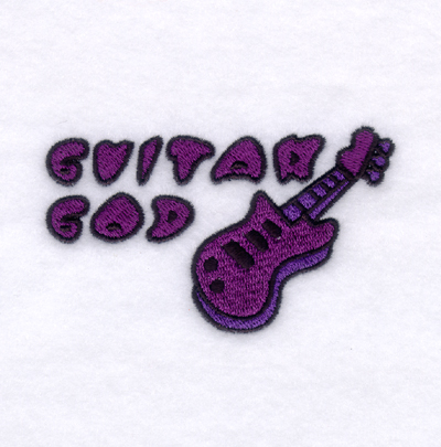 Guitar God Machine Embroidery Design