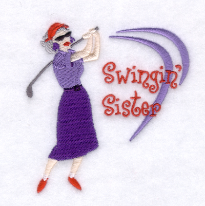 Red Hat Swingin Sister Machine Embroidery Design