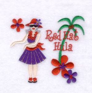 Picture of Red Hat Hula Machine Embroidery Design