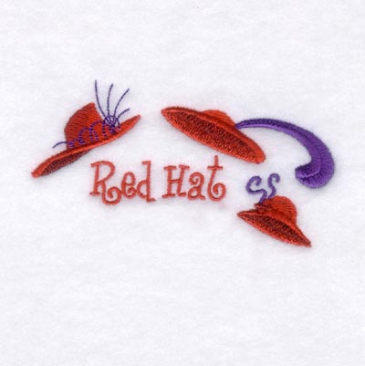Red Hats Machine Embroidery Design