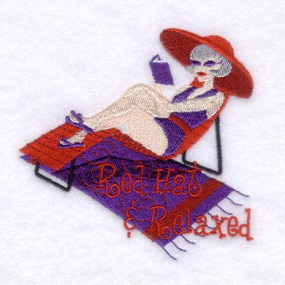 Red Hat & Relaxed Machine Embroidery Design