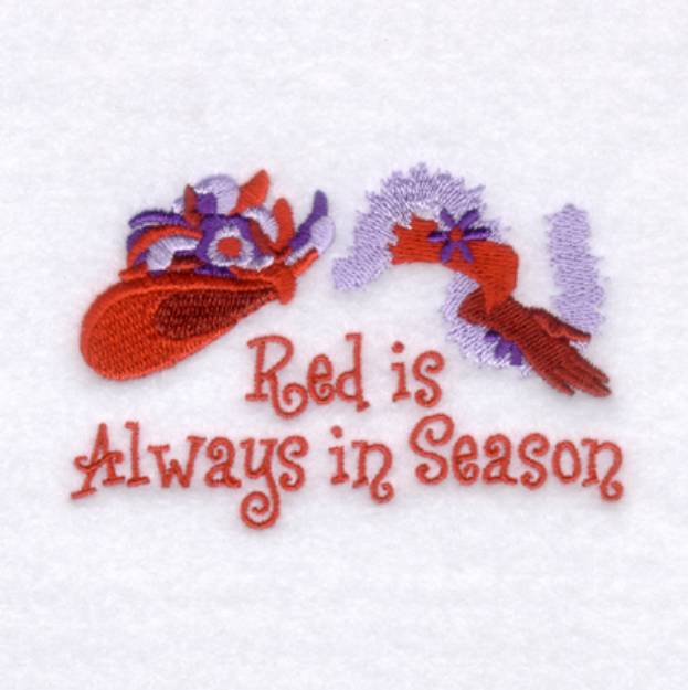 Picture of Red Hat in Season Machine Embroidery Design