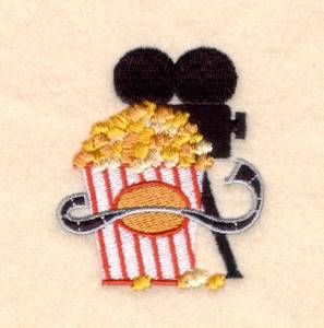 Picture of Movie Projector & Popcorn Machine Embroidery Design