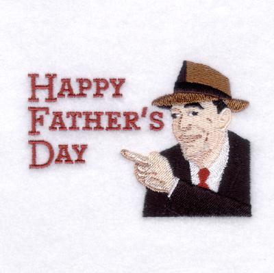 Happy Fathers Day with Man Machine Embroidery Design