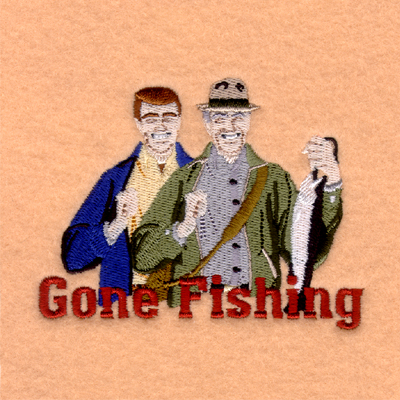 Dads Gone Fishing Machine Embroidery Design