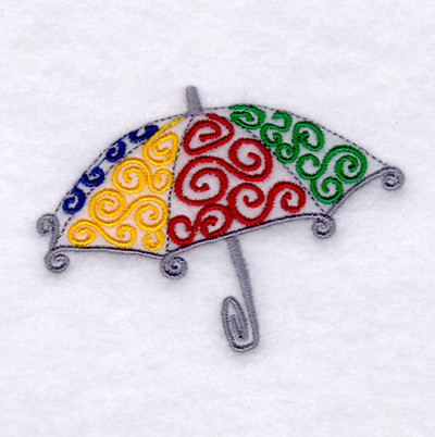 Umbrella Swirls Machine Embroidery Design