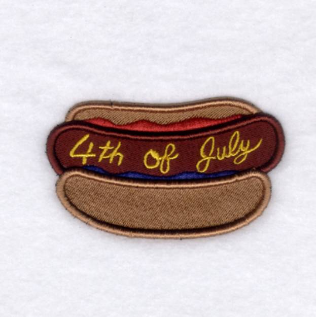 Picture of 4th of July Hot Dog (Puff) Machine Embroidery Design