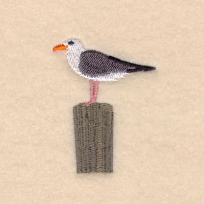 Seagull on Pole Machine Embroidery Design