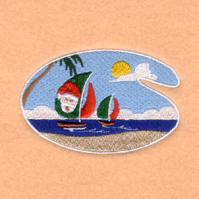 Sailing Santa Machine Embroidery Design