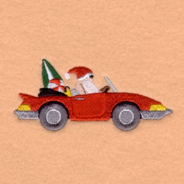 Picture of Santas Sports Car Machine Embroidery Design