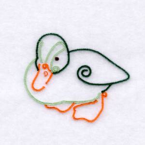 Picture of Baby Duck Swirls Machine Embroidery Design