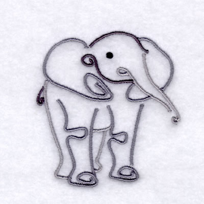 Baby Elephant Swirls Machine Embroidery Design