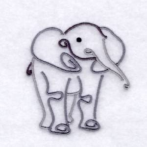 Picture of Baby Elephant Swirls Machine Embroidery Design