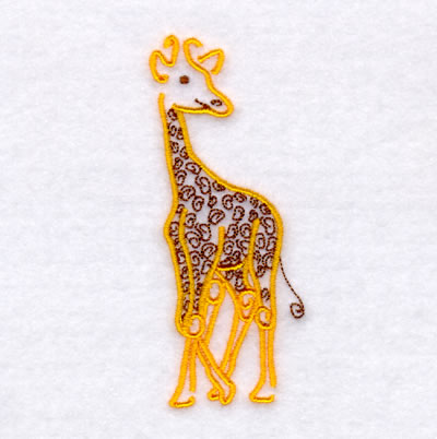 Baby Giraffe Swirls Machine Embroidery Design