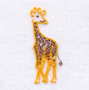 Picture of Baby Giraffe Swirls Machine Embroidery Design