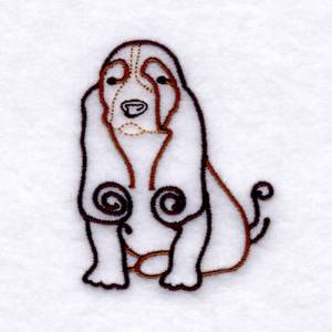 Picture of Baby Puppy Swirls Machine Embroidery Design