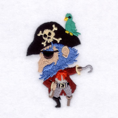 Blue Bearded Pirate Machine Embroidery Design