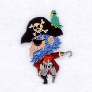 Picture of Blue Bearded Pirate Machine Embroidery Design