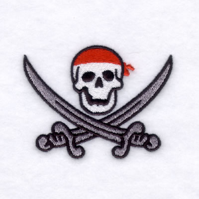 Skull with Crossed Swords Machine Embroidery Design